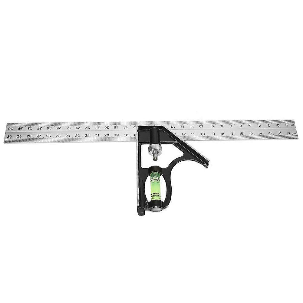 300mm Adjustable Combination Square Angle Ruler 45/90 Degree with Bubble Level YEMAA