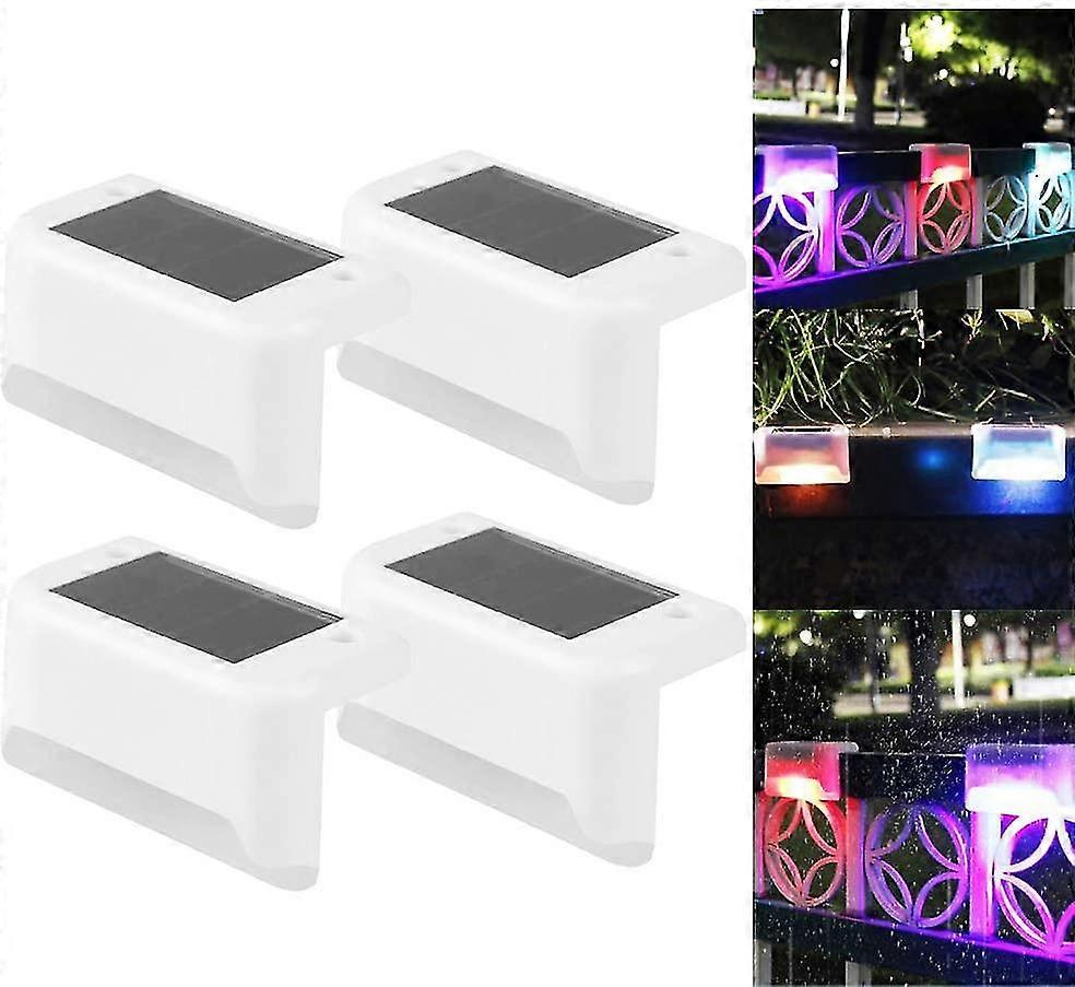 4 Paket Güneş Güverte Işıkları Led Güneş Adım Işıkları Su Geçirmez Çit Işıkları Dış Mekan Adımları Çit için