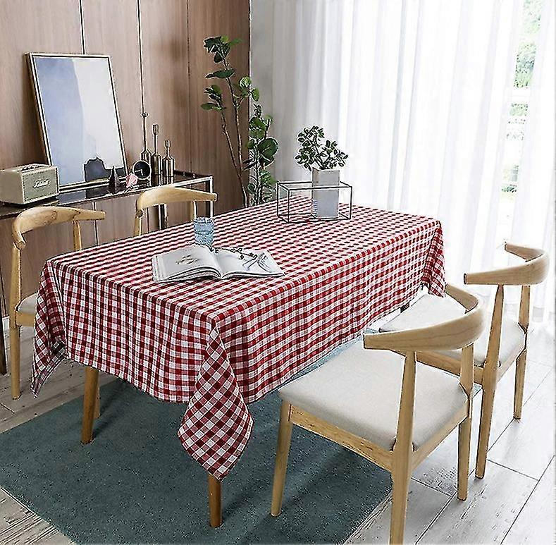 Checkered Tablecloth Rectangle - Stain Resistant, Waterproof and Washable Table Cloth Gingham for Ou