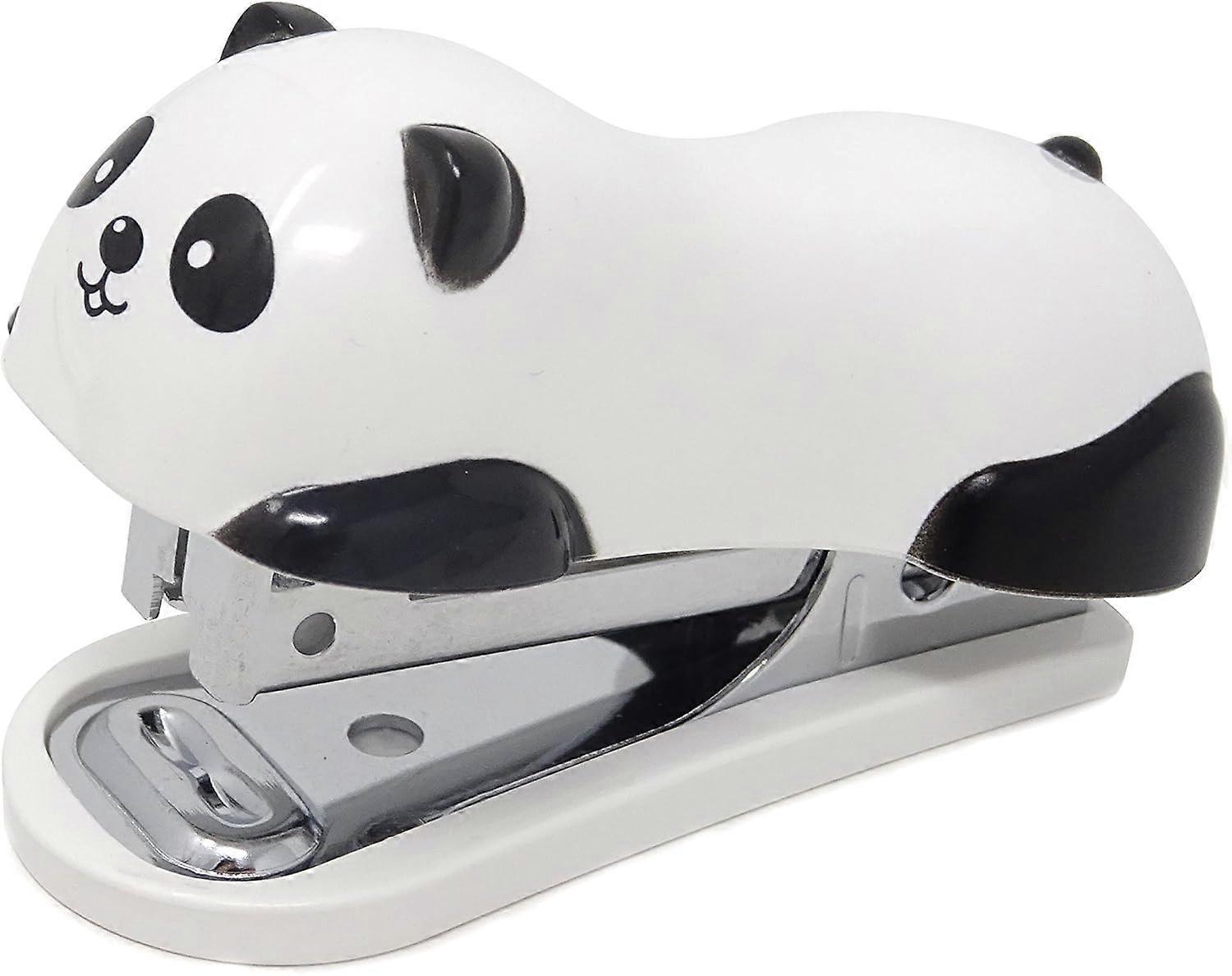Portable mini cute panda desktop stapler set contains 1000 No. 10 staples, suitable for office, scho