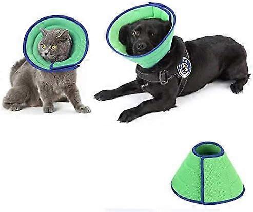 Breathable Mesh Collar, Blue Soft Comfy Adjustable E-Collar, Quicker Healing Pet Recovery Cone, Sof