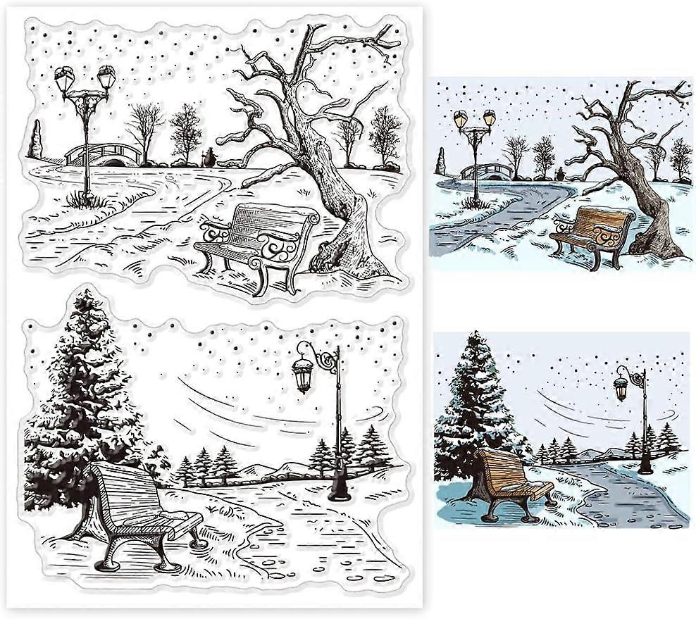 1Sheet Winter Park Clear Silicone Stamp Seals