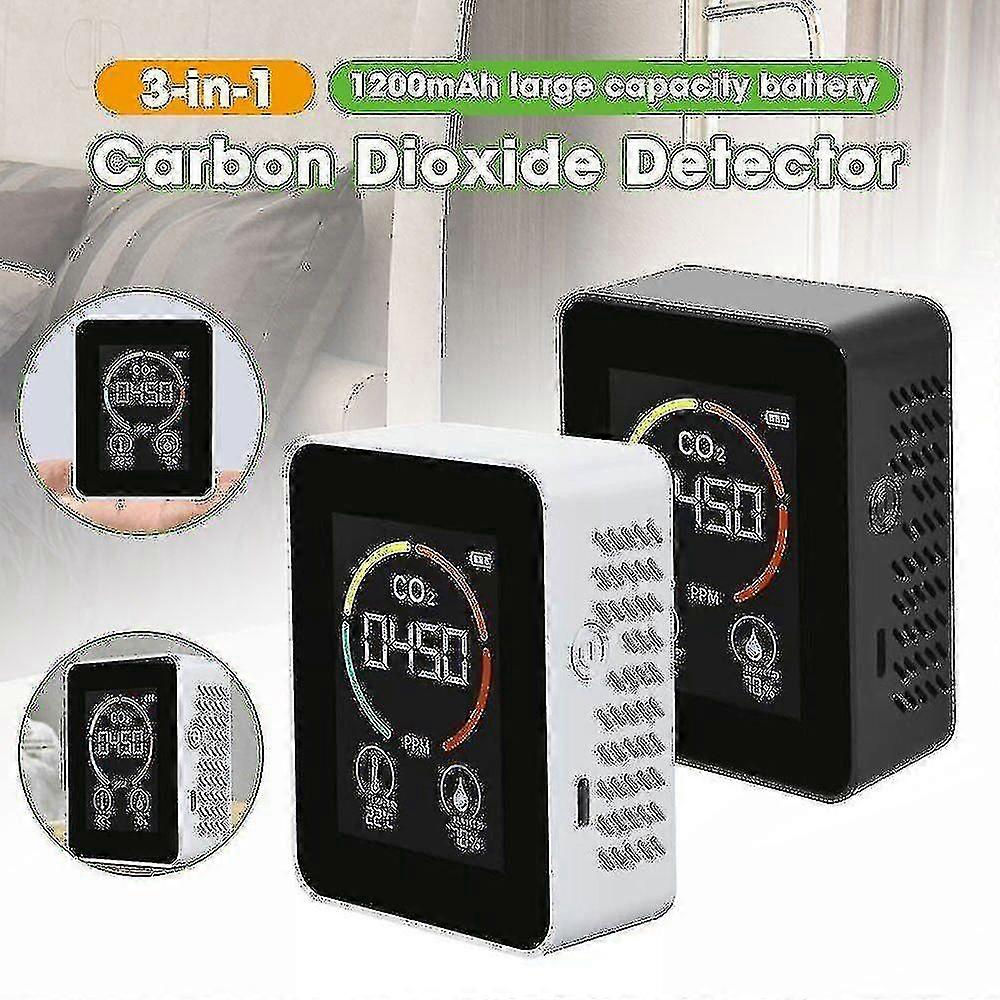 Indoor Co2 Sensor Co2 Meter Digital Air Detector Intelligent Air Quality Analyzer White