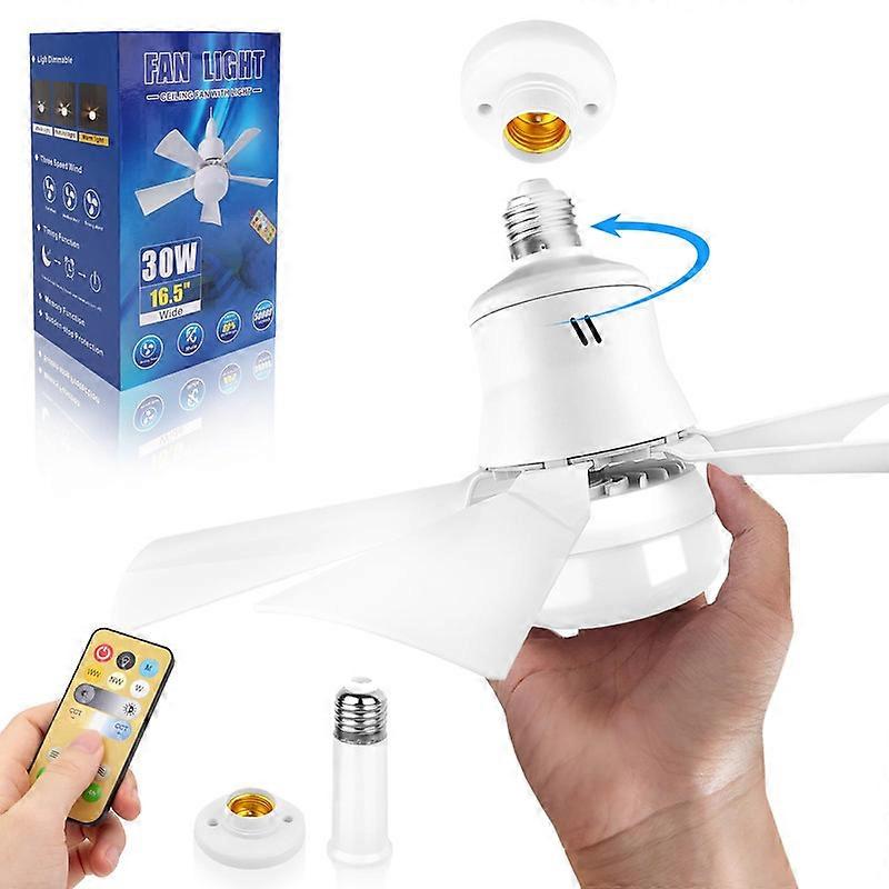 Socket Fan Light with Remote Screw in Ceiling Fan in Light Socket
