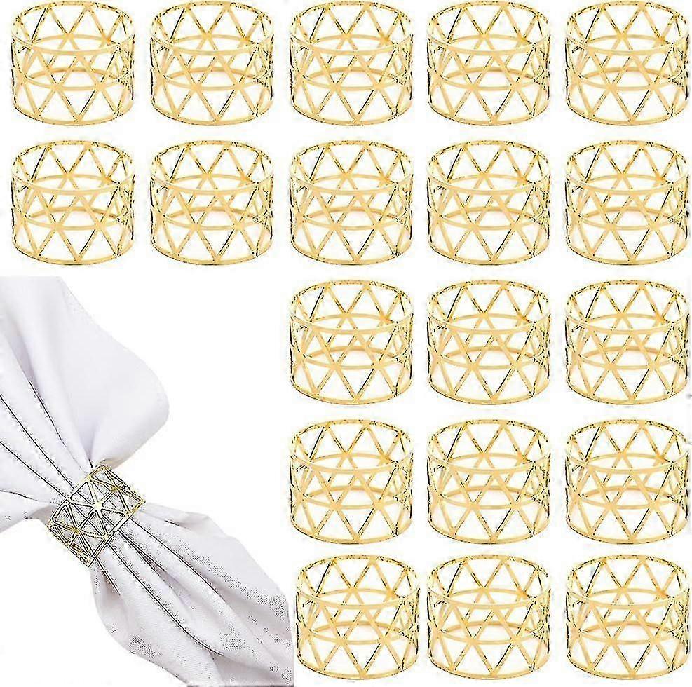 20 قطعة حلقات منديل ذهبي ، خواتم منديل معدنية منديل أبازيم أوراق خواتم منديل لحفل زفاف عشاء طاولة الذكرى السنوية سنتربيس - XINGX