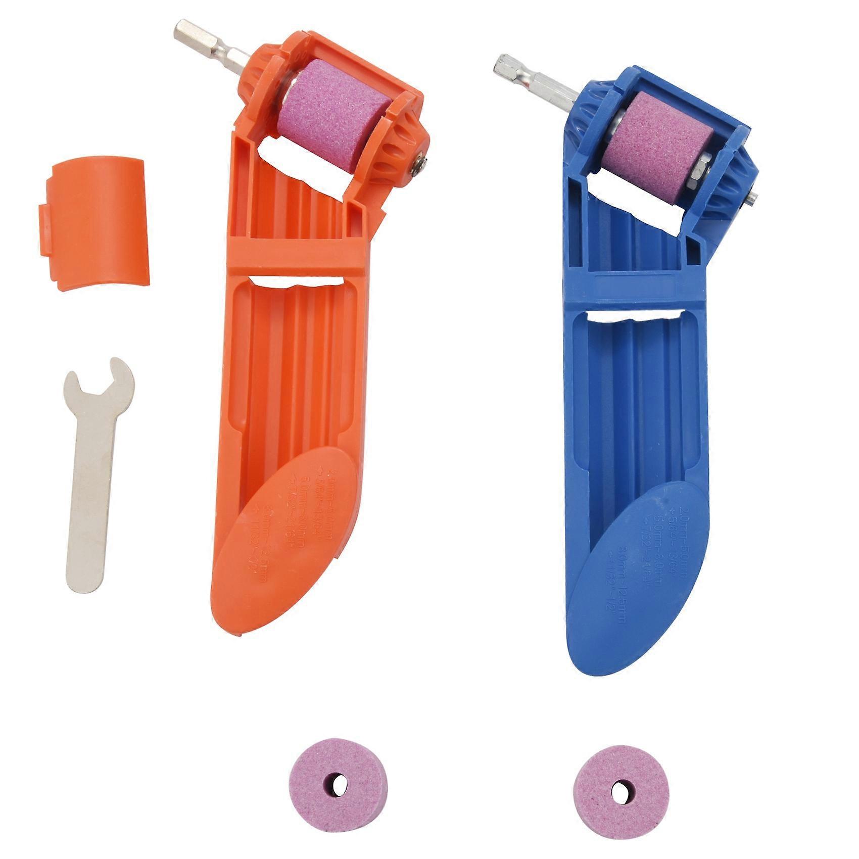 2 Set Drill Bit Sharpener Portable Diamond Drill Bit Sharpening Tool Corundum Grinding for Iron-Bas