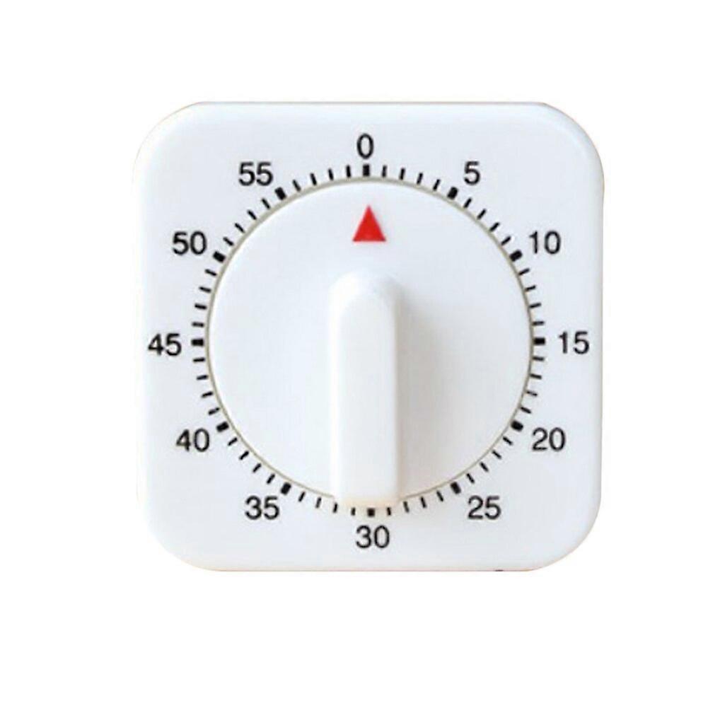60 Minutes Kitchen Timer Count Down Alarm Reminder White Square Mechanical Timer for Kitchen C66