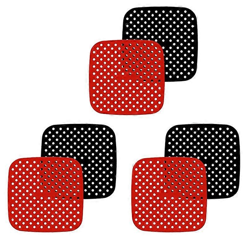 6X wiederverwendbare Heißluftfritteuse-Liner Heißluftfritteuse-Matten Heißluftfritteuse-Zubehör für Cosori Instant Vortex Power XL Ninja 85 Zoll