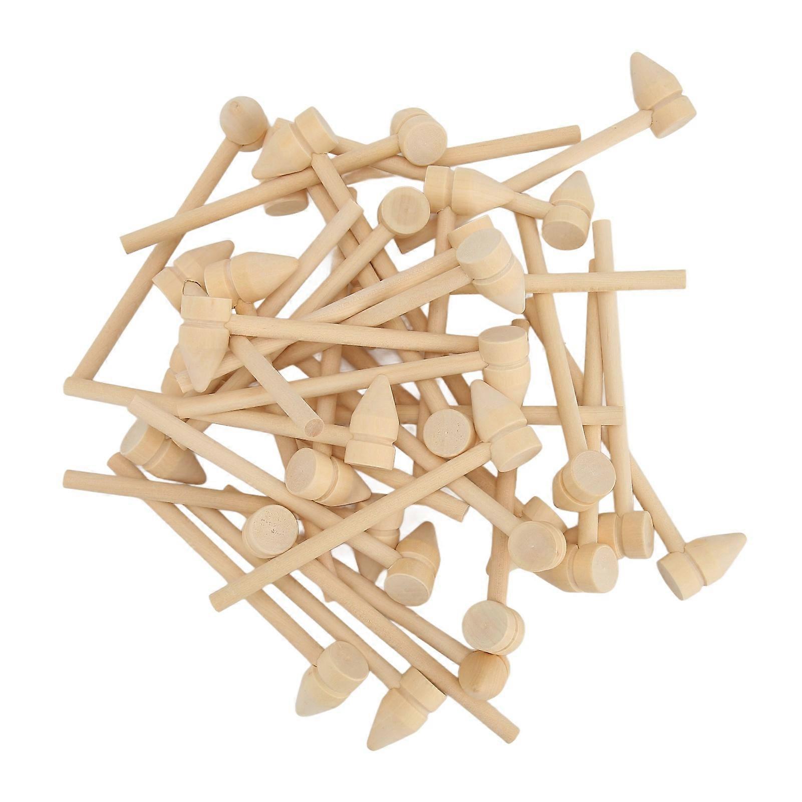 35pcs Mini Wooden Hammer Knockout Hammer Kids Toys for Breakable Chocolate Cracking Seafood Tool Craft