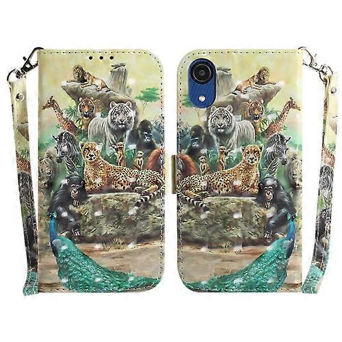 For Samsung Galaxy A03 Core 3D Colored Horizontal Flip Leather Phone Case