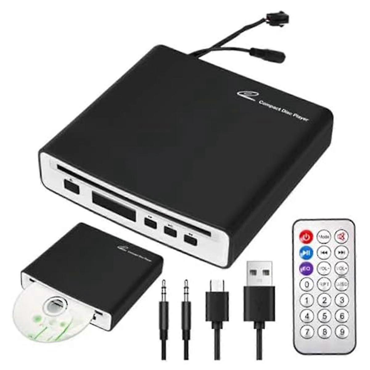 Externer Auto-Cd-Player, Fahrzeug-Cd-Player, tragbarer Cd-Player für Auto/TV/Lap Usb oder