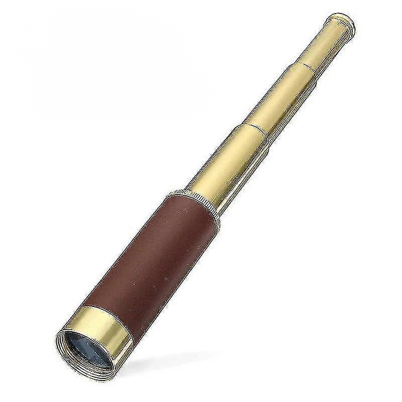 25x30海賊真鍮望遠鏡、ズーム可能なスパイグラス、折りたたみ式ハンドヘルド