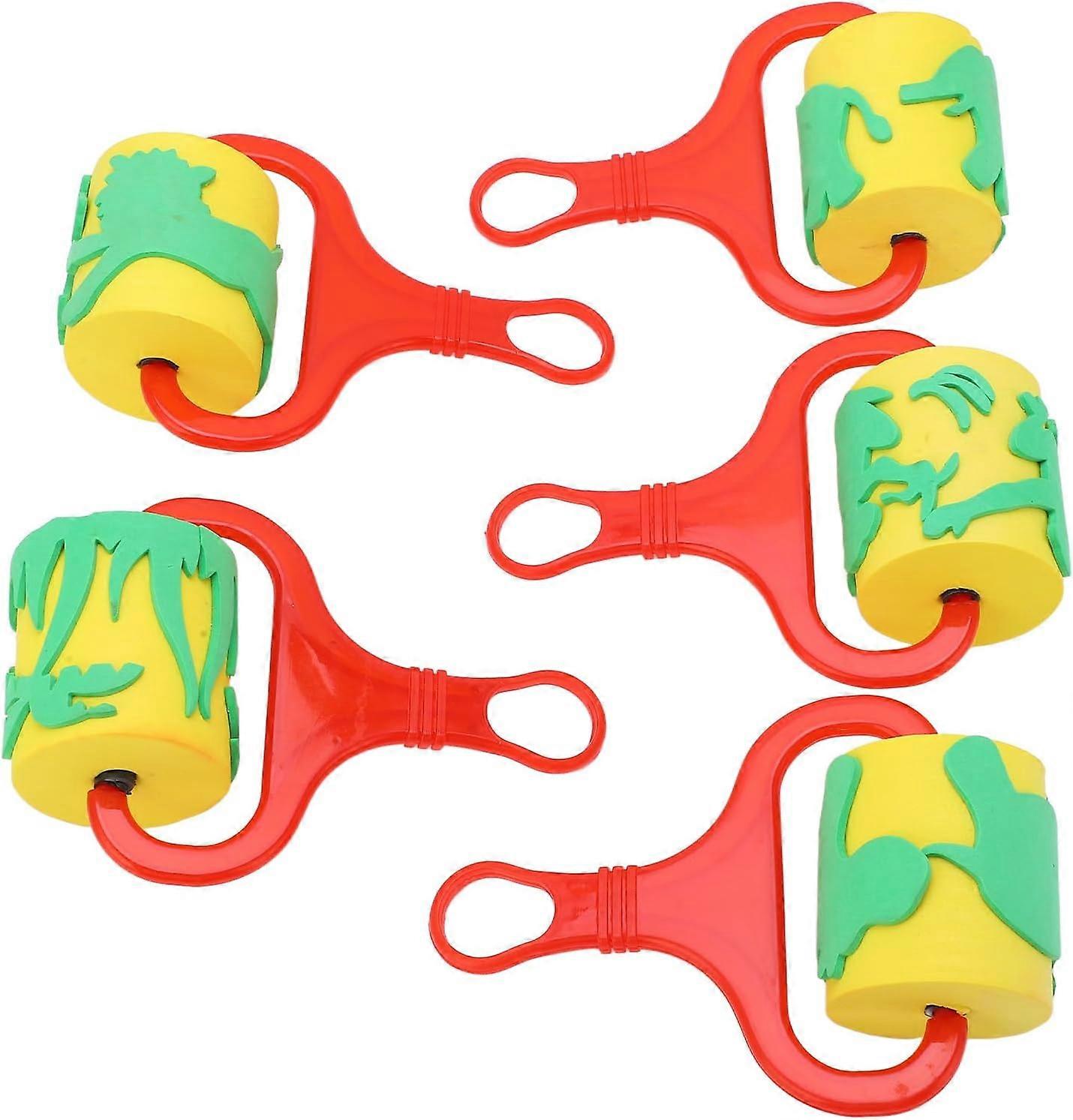 5PCS Pattern Paint Roller, Reusable Sponge Handmade Foam Paint Roller for Kids,2024 Ping