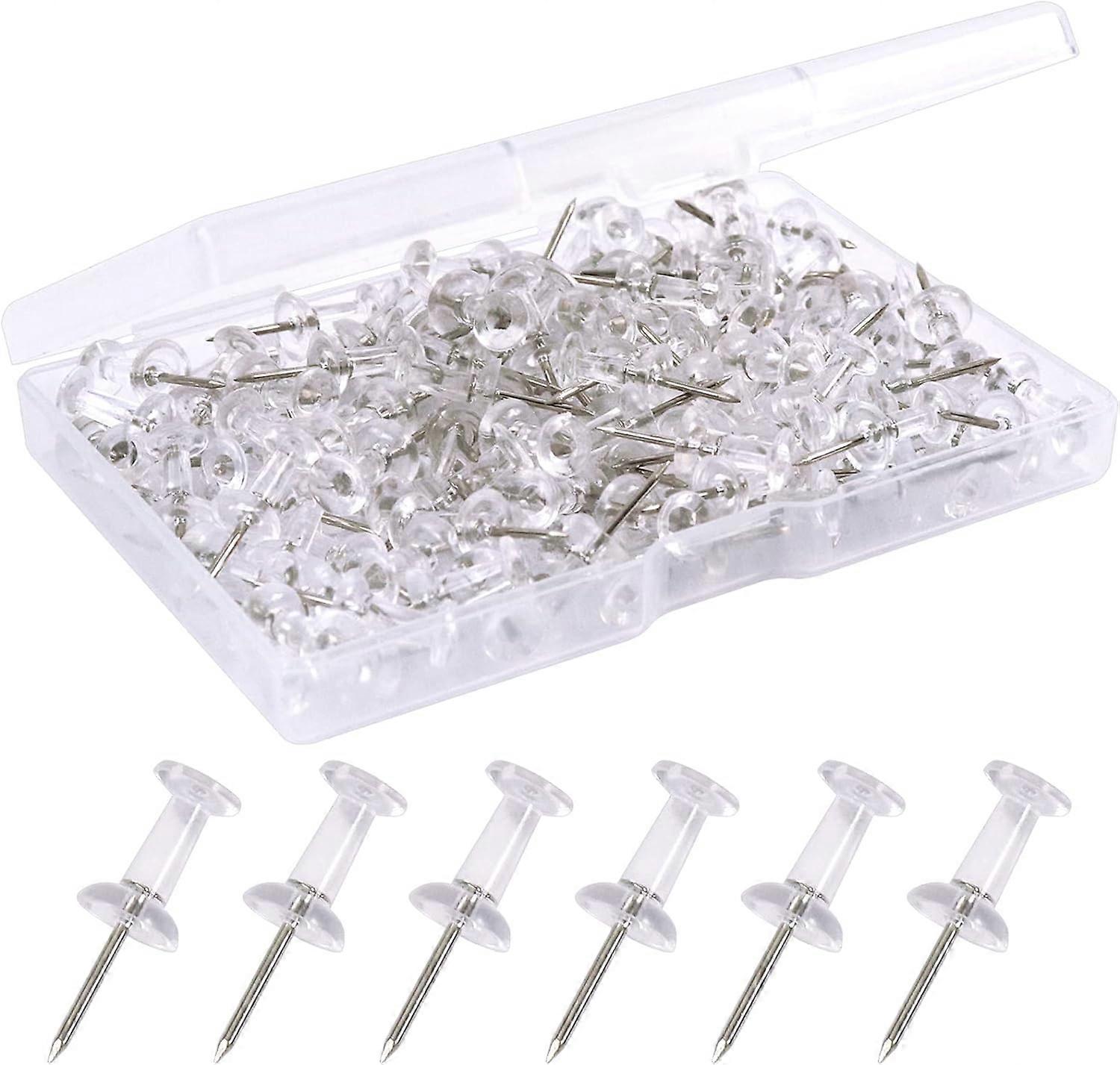 Cork Board Push Pins, 300 PCS Transparent Push Pins, Wall Push Pin, Transparent Plastic Steel Tip Push Pins, Decorative Push Pins for Cork Board, Noti