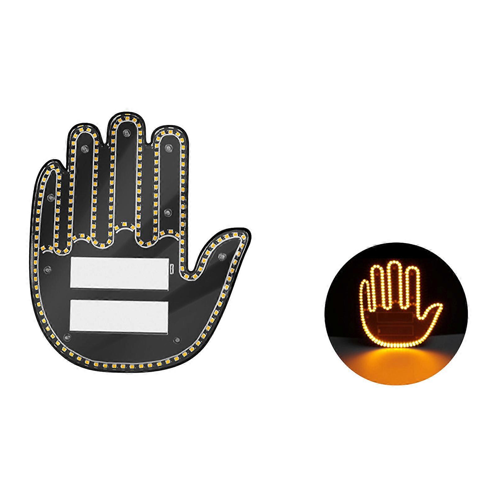Car Finger Light Gesture Light Car Multi-function Alert Reminder Light Antitailgating Light Interactive Palm Light 240892