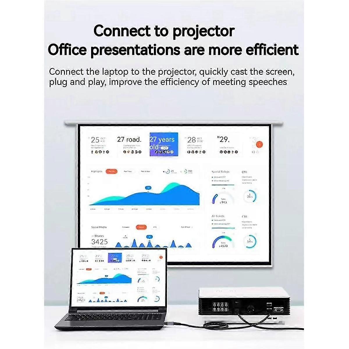 HDTV 2.1 8K Elbow Multi-Function -Compatible Interface HD Portable Line Display Computer Set-Top Box TV Cable,D