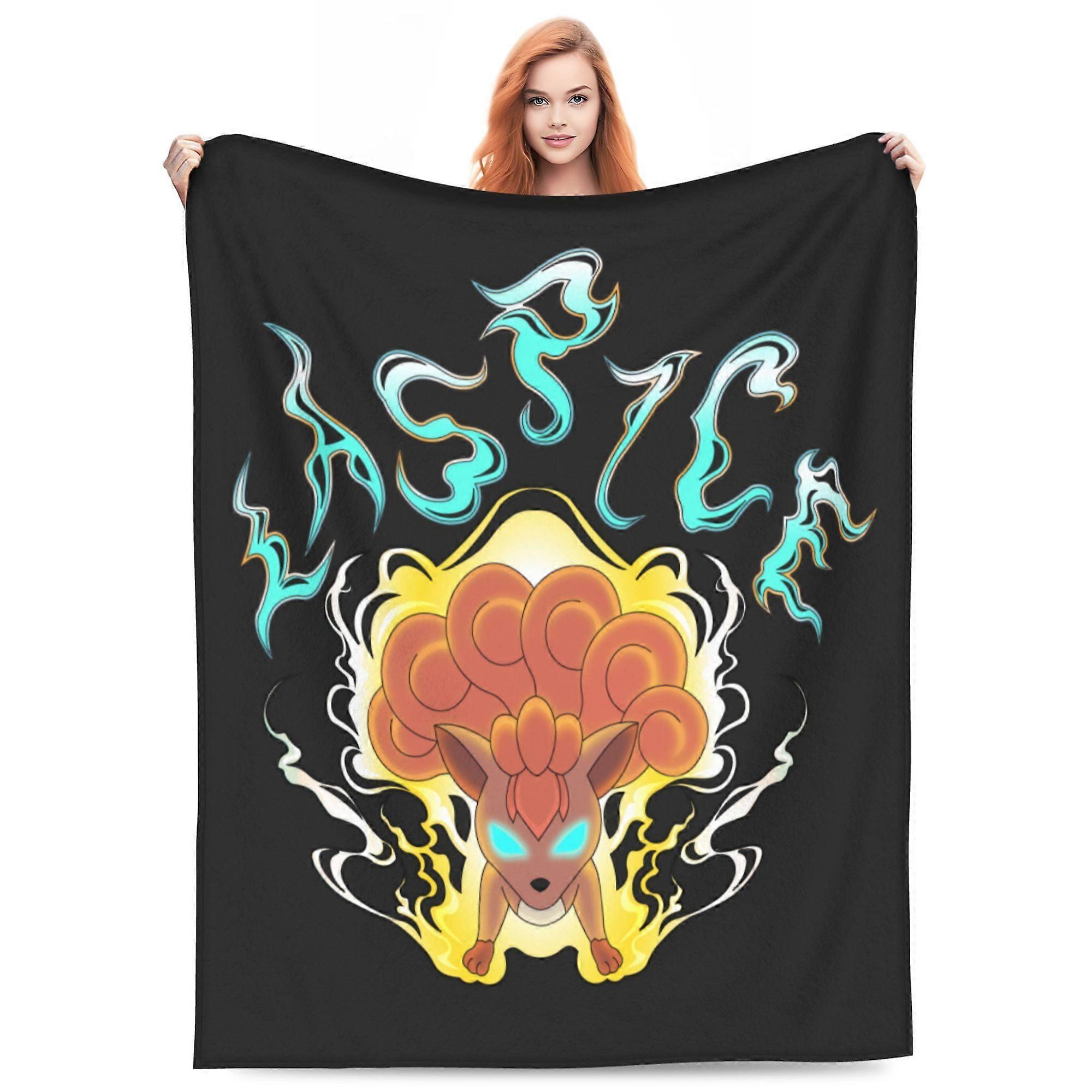 Κουβέρτα κινουμένων σχεδίων Vulpix για παιδιά έφηβος ενήλικας, εξαιρετικά μαλακή ζεστή κουβέρτα ρίψης φλις πολυτελείας για καναπέ-κρεβάτι, ζεστό Flagtxxsa119