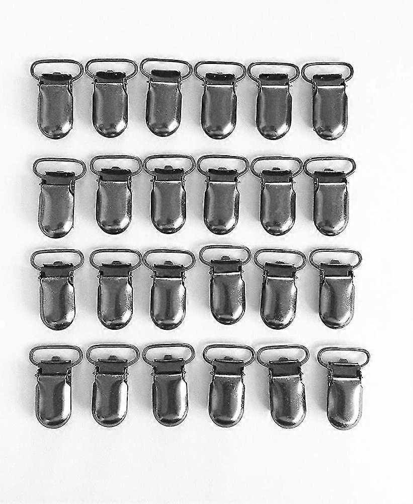 25pcs 20mm 3/4" Gun Black Plated Fier Suspender Clips, Fier Clips For Making Fier Holders