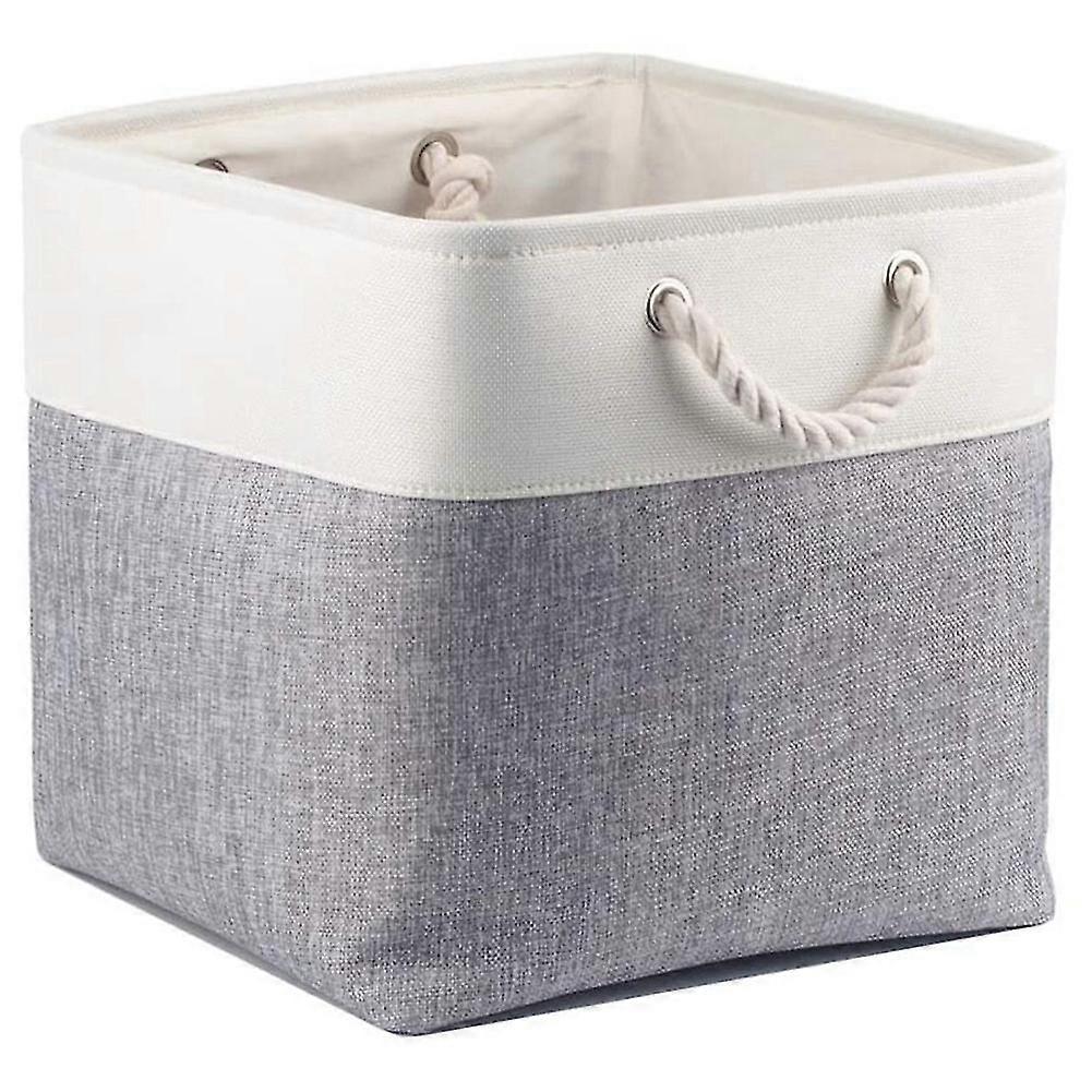 Small Storage Box Imitation Hemp Fabric Storage Square With Handles For Closets, Shelves, Clothes