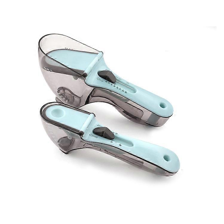 2pcs Measure Cup Spoon Set Ingredient Measure With Snap Scale Kitchen Tool