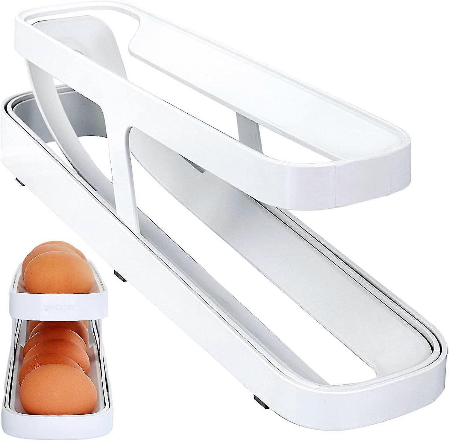 Rolling Egg Tray, Refrigerator Egg Rack 2 Tiers