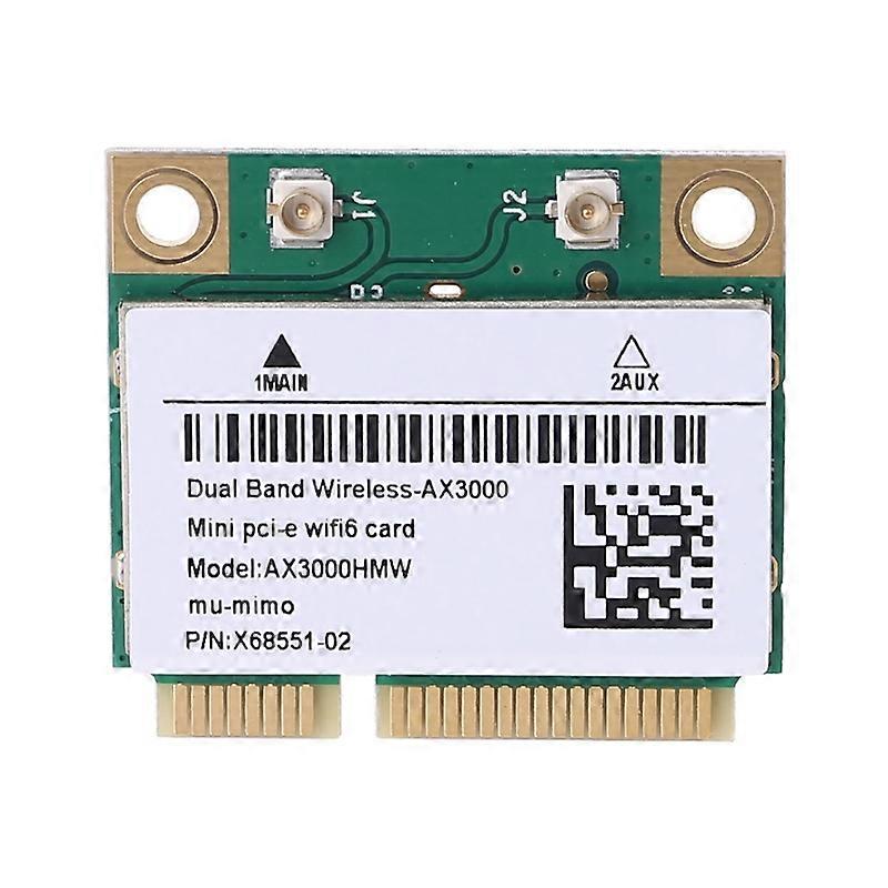 Carte Wifi 6 double bande AX3000 2974 Mbps sans fil Half Mini PCI-E Network Wlan compatible Bluetooth 5.0 802.11ax/ac 2.4 Ghz/5 Ghz