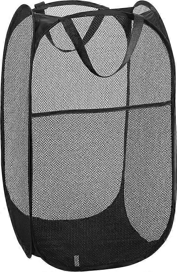 Mesh Pop-Up Laundry Basket - Portable, durable handle, foldable for storage and easy to open. The foldable pop-up clothes basket is perfect for a kid