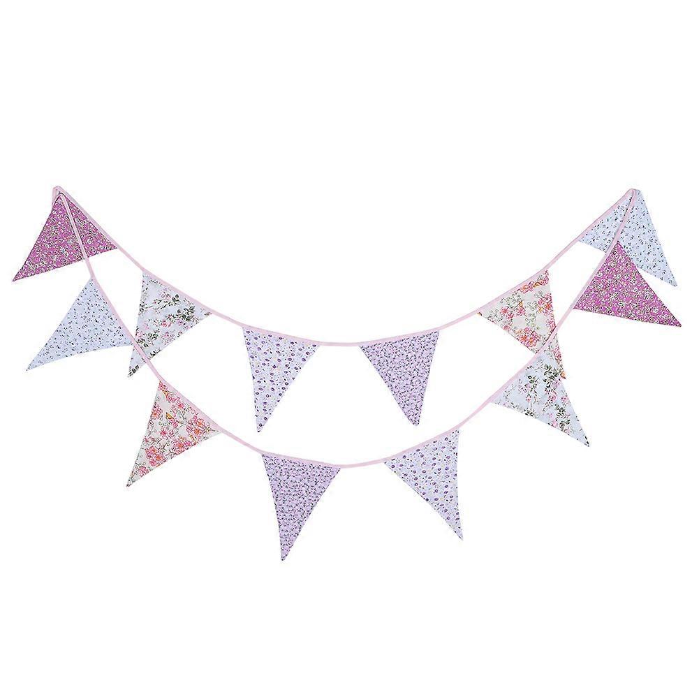 3.6m Double-Side Colorful Flag Pennants Multicolor Bumbac Banner Bunting pentru petrecere (Tip 4)