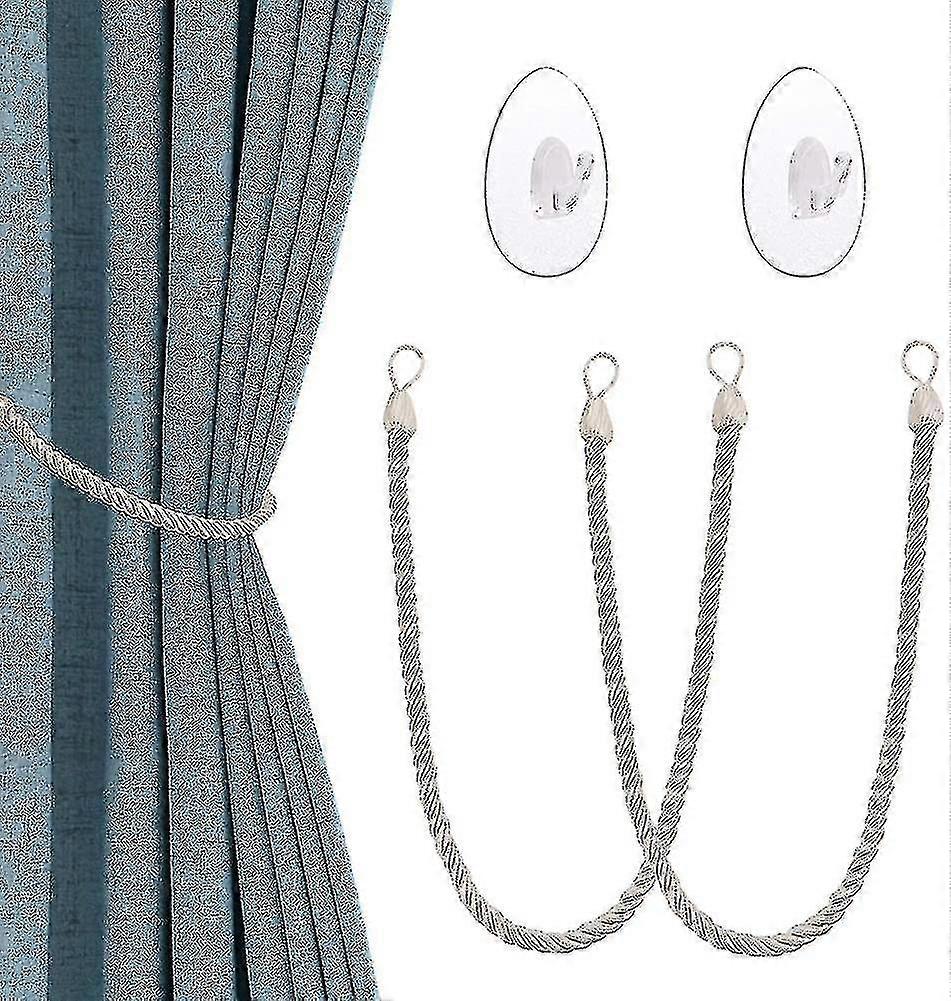 Curtain Tiebacks With Transparent Self Adhesive Hooks, Curtain Holders Clips