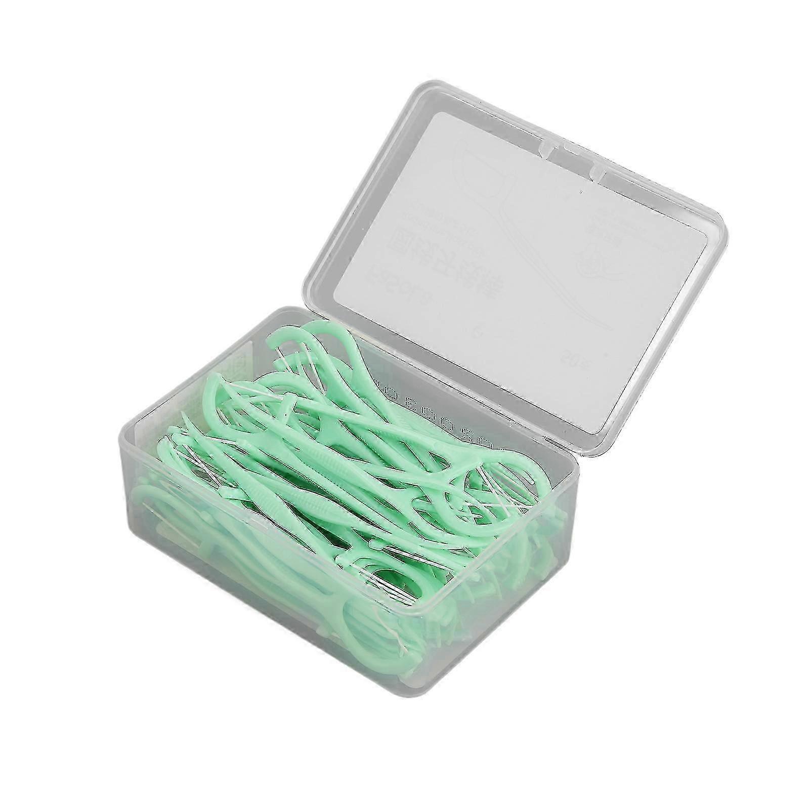 50pcs Dental Floss Picks For Adults - Thin Thread Tooth Floss For Plaque Removal And Teeth Cleansing