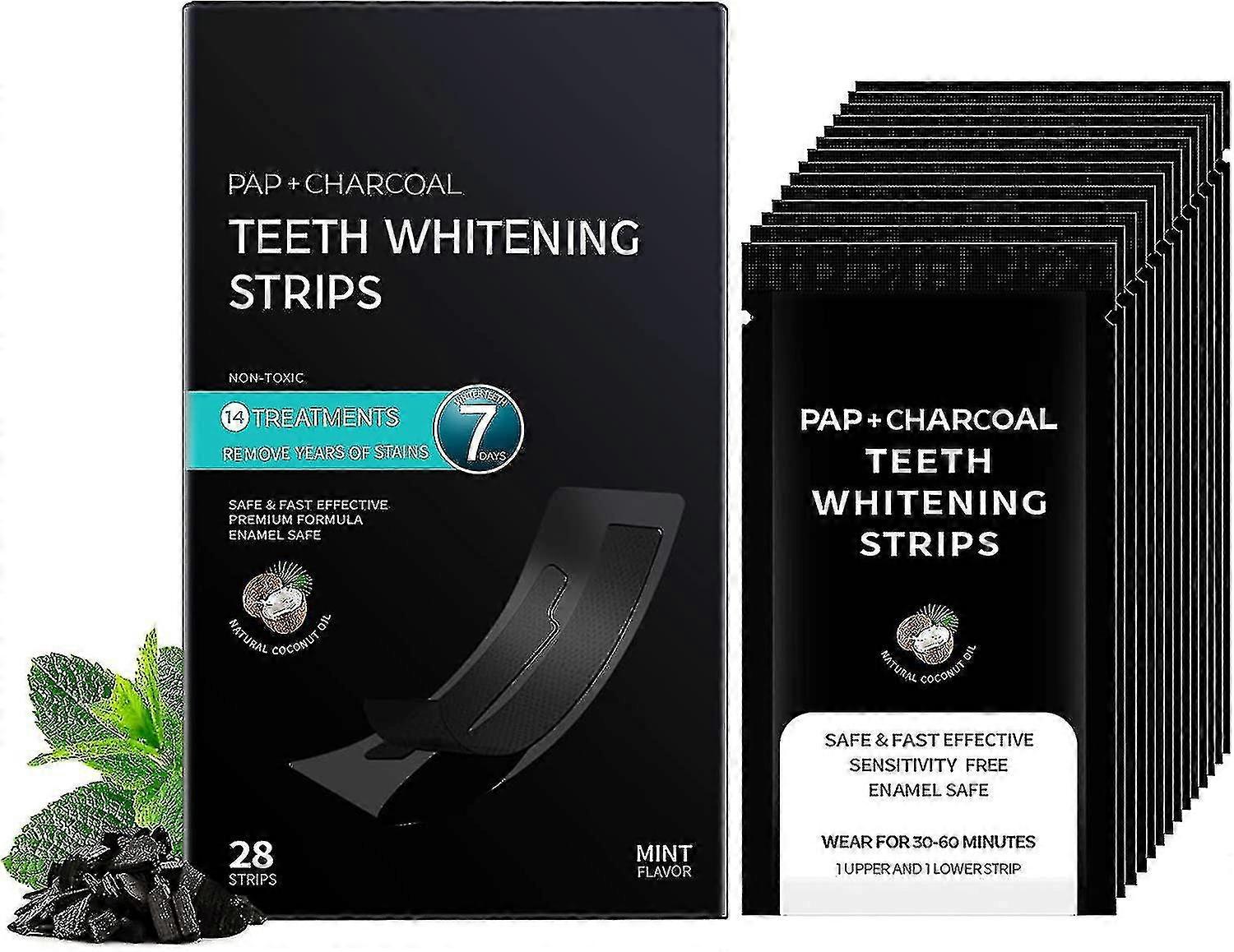 Bande de blanchiment des dents, 28pcs Bandes blanchissantes non sensibles, Dents Bandes blanches Kit de blanchiment des dents Sans peroxyde