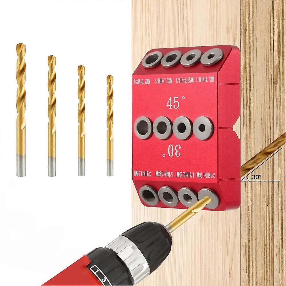 30/45/90 Angle Drill Hole Guide Jig for Angled and Straight Hole,Cable Railing Lag Screw Drilling