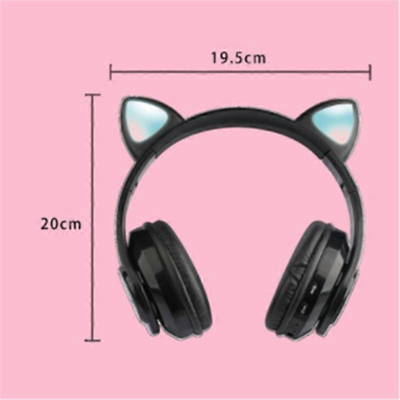 EVAGO Foldable Wireless Bluetooth headset, cat ear LED design, adult and children earphone light-emitting gaming Bluetooth headset