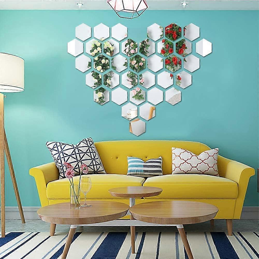 Mirror Sheets Flexible Non Glass Mirror Plastic Mirror Self Adhesive Tiles Mirror Wall Stickers 24 Pcs