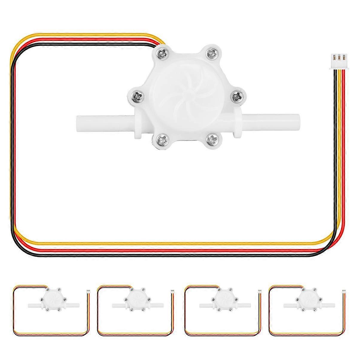 5Pcs Water Flow Sensor DC5V Flow Meter Hall 0.25-2.5L/Min Water Control Liquid Flow Sensor for Wate