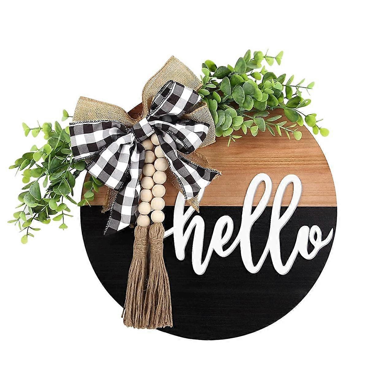 Welcome Door Sign/Rustic Home Decor for Front Door Bedroom Wood Hanging Wall Pediments with Rustic