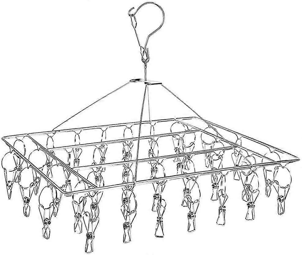 Stainless Steel Sock Dryer - Windproof Clothes Rack - 36 Clothespins - Versatile Drying Solution