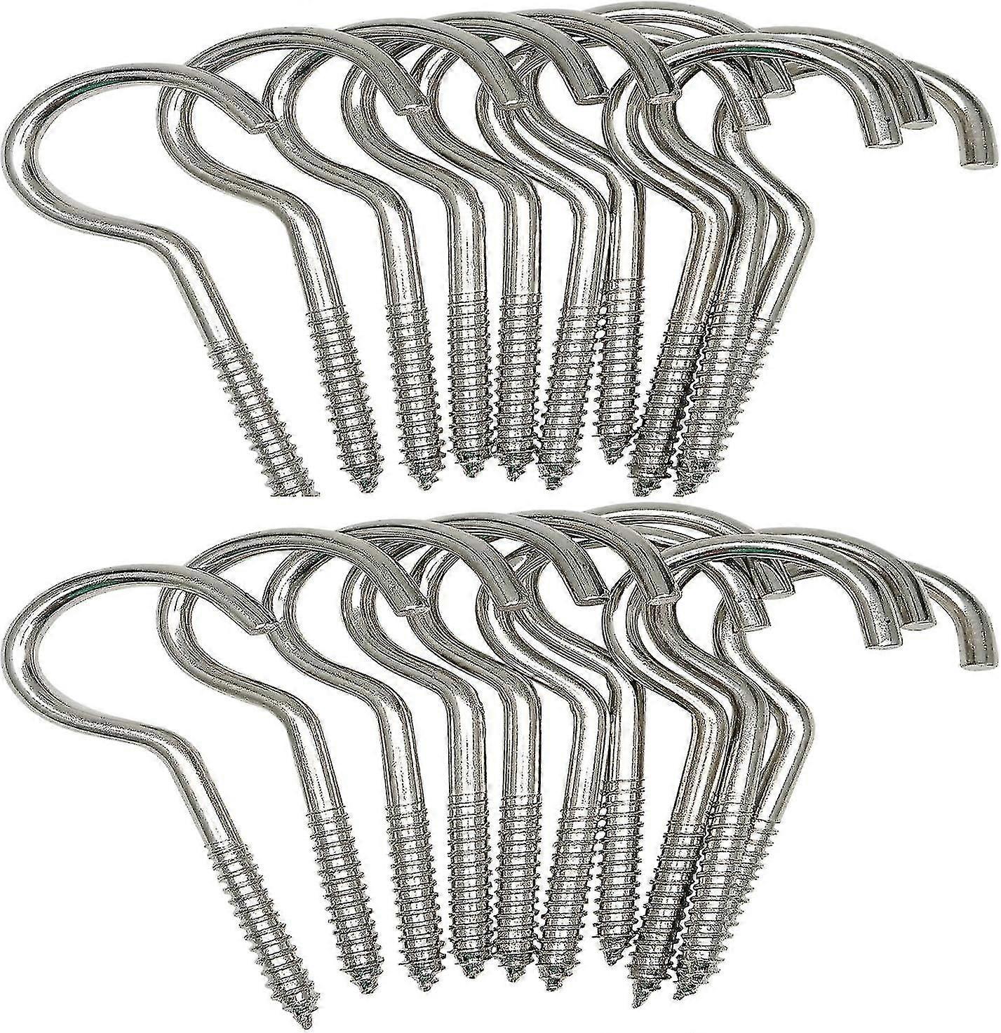 3.5 Inch Heavy Duty Large Screw Hook Ceiling Hook Cup Hook Silver 20 Pcs-jie