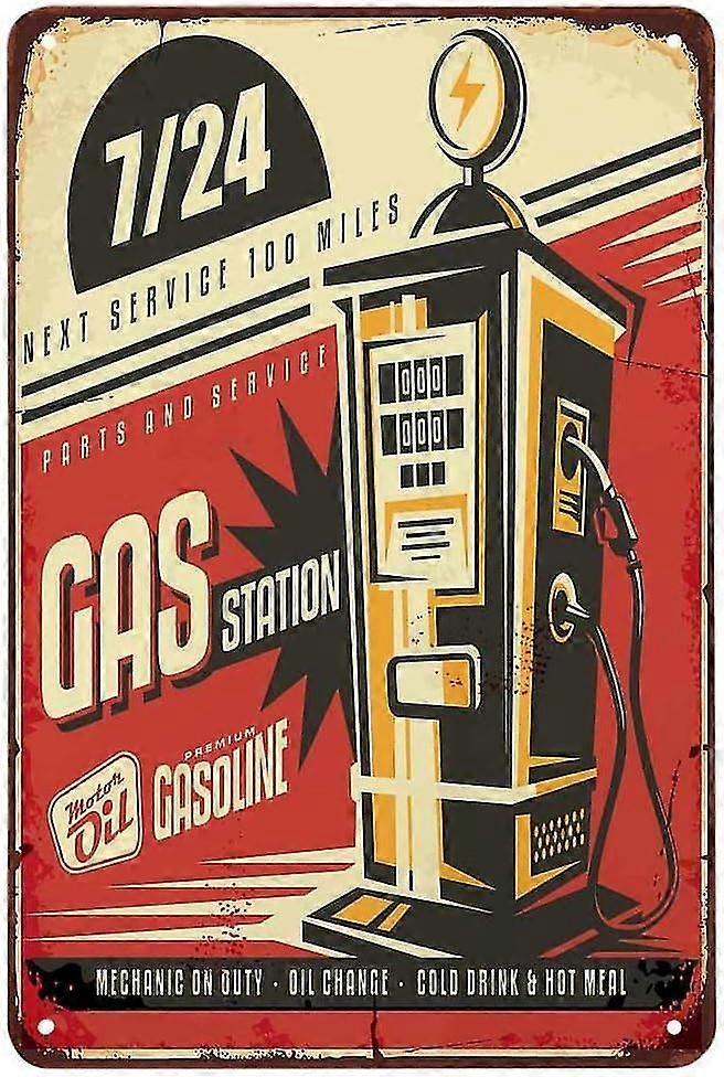 علامة القصدير محطة الغاز ، زيت الغاز الكهربائي السيارات خمر علامات القصدير المعدنية للمقاهي الحانات الحانات متجر الجدار ديسمبر