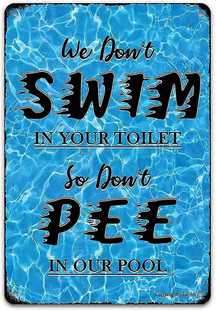 عتيقة حمام السباحة القصدير لافتة ، السباحة على مسؤوليتك الخاصة حورية البحر خارج الخدمة ، معدن 8x12 بوصة أو 12x16 Inc