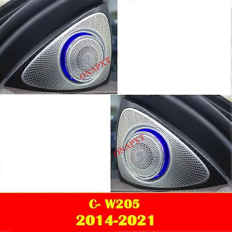 لبنز C / GLC كوبيه ل AMG W205 X253 C43 C63 C200 C180 السيارة المحيطة الضوء LED فوهة التوربينات مخرج الهواء 3D مكبر الصوت مكبر الصوت