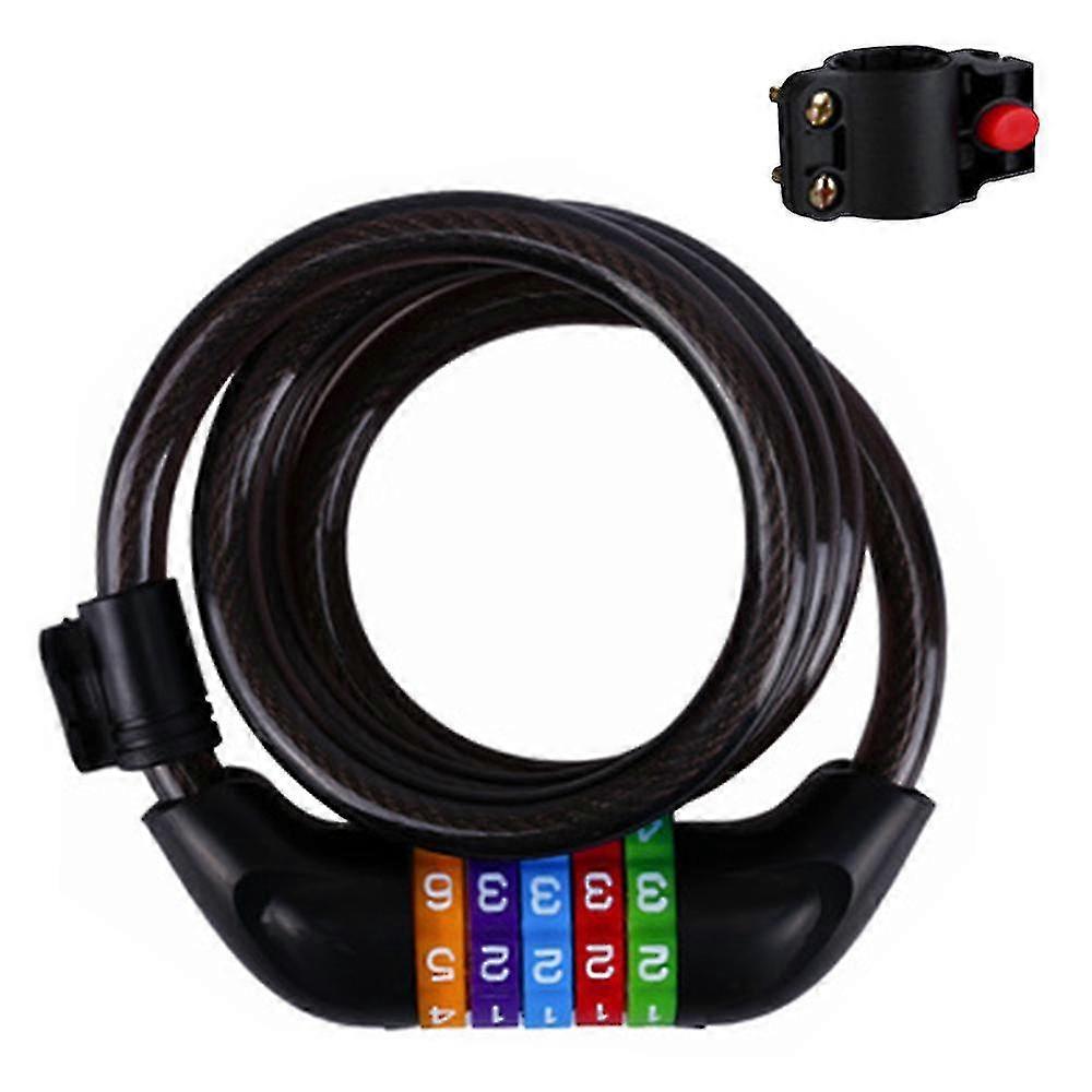 Bicycle Lock, Locks Cable 1.2m Coiled Secure Resettable Combination