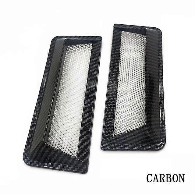 2pcs אוניברסלי כרום פחמן רכב כריש גריל פנדר צד מכסה המנוע סקופ מנוע יציאת אוויר פתח אוורור דקורטיבי מדבקה כיסוי acces