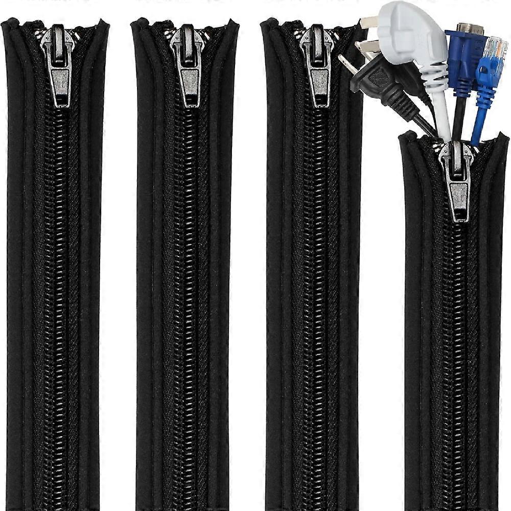4pcs Cable Organizer Sleeve for Office and Home - Conceals and Protects Wires and Cords for TV, Computer, Fridge and More