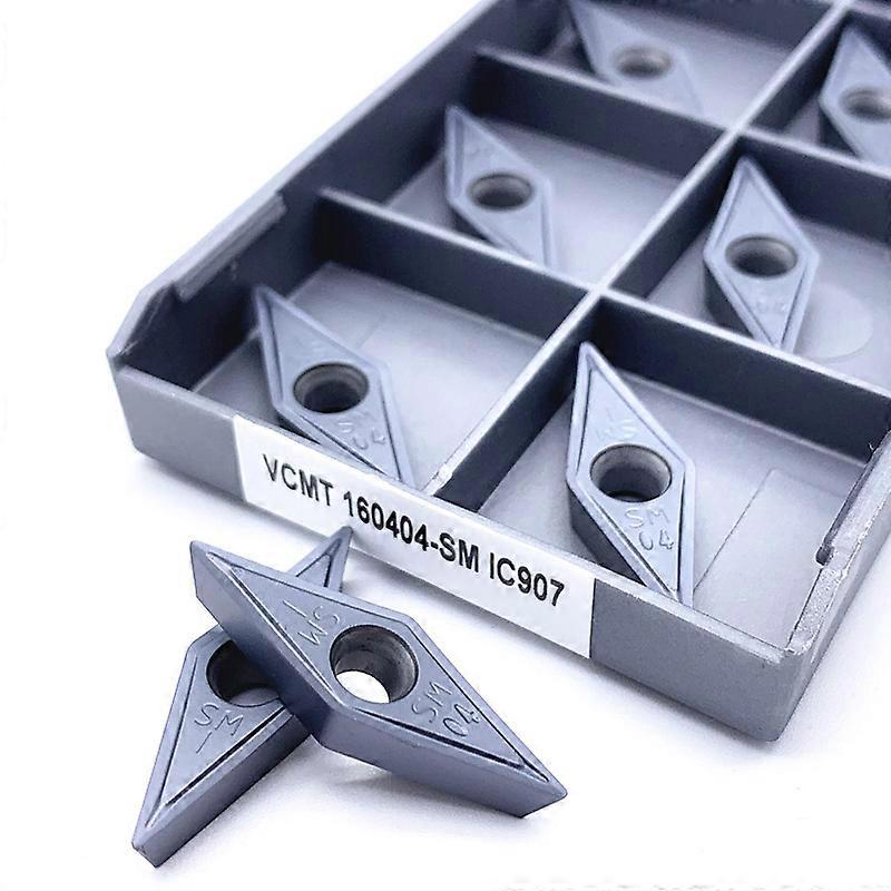 10Pcs VCMT160404 SM IC907 Internal Turning Tools Carbide inserts Lathe cutter Cutting Tool VCMT160404