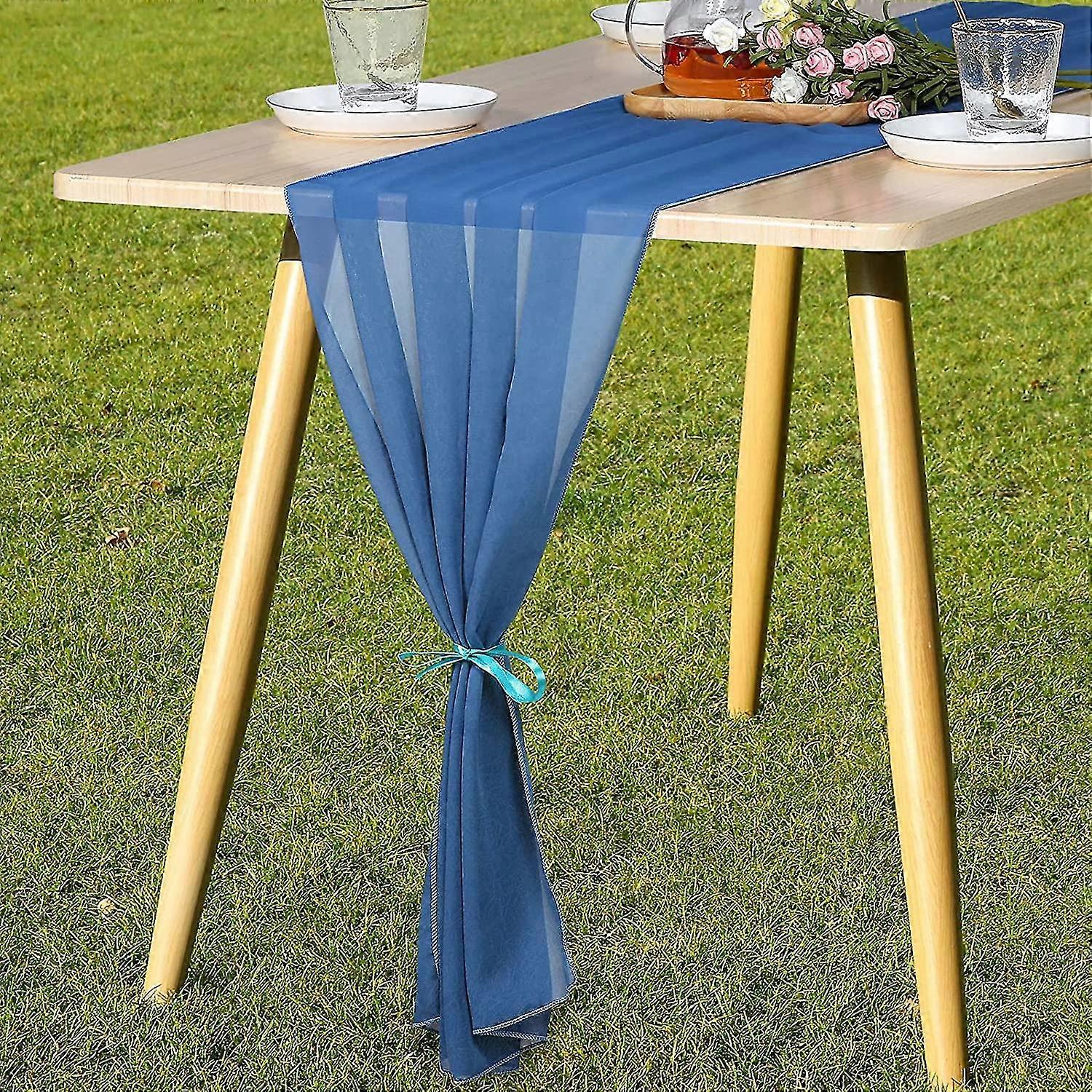 chiffon table runner 70 x 300 cm - romantic wedding table decoration - extra long - fabric