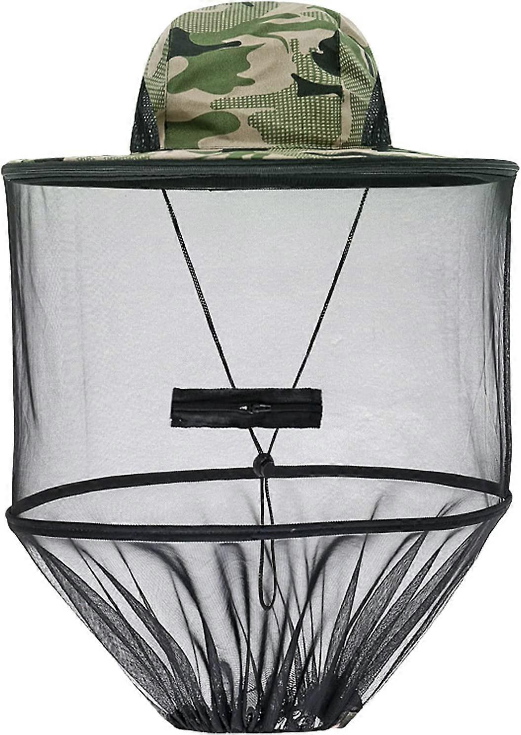 Beekeeping Beekeeper Folding Hat Mask Face Mesh Net Anti-mosquito Fishing and Camping Mosquito Netting Hat Mosquito Hat with Net Mesh Bee Bug Insect F
