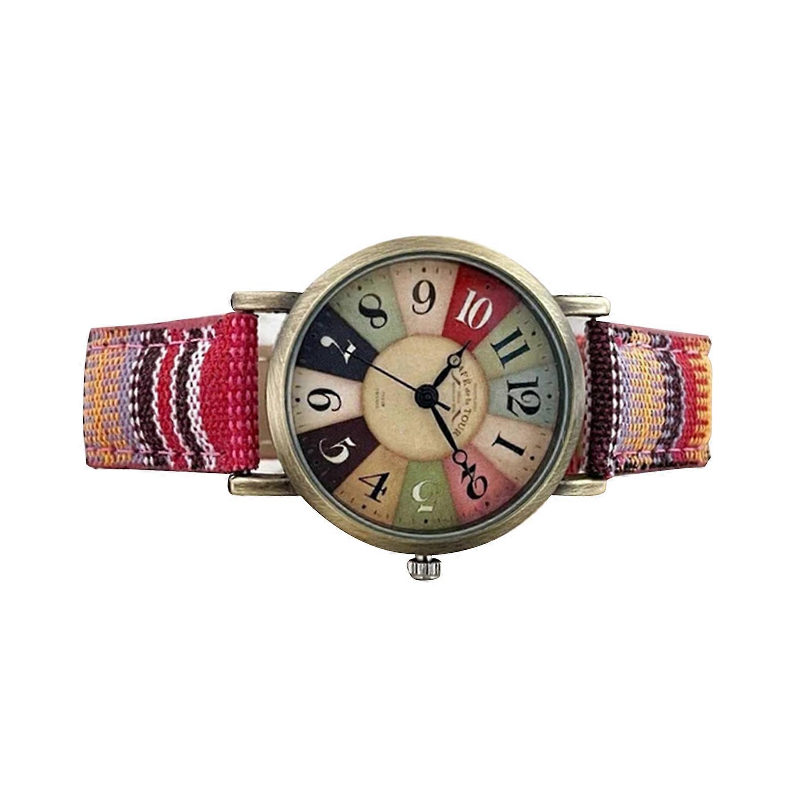 Rainbow watch patchwork watch retro style wild simple Ins girls boys new trend watch