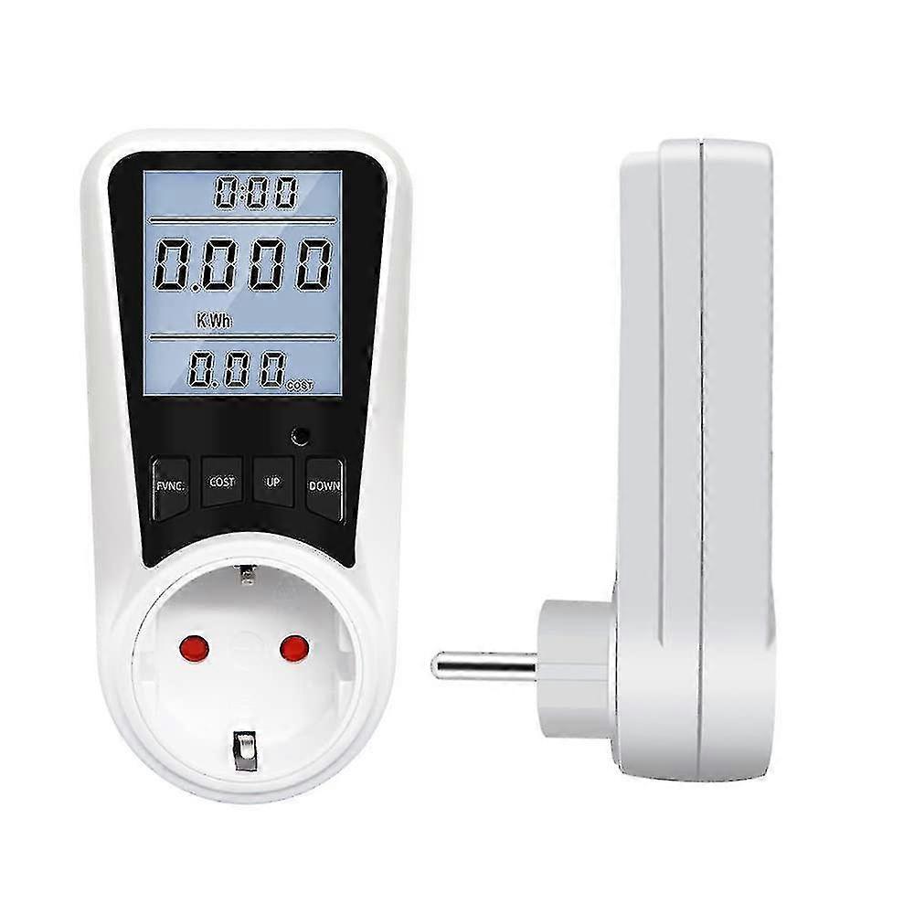 Electricity Meter For Socket, Power Consumption Meter With Lcd, Overload Protection 3680 W Max 16 A, Backlight Power Meter 230 V, Electricity Cost Met