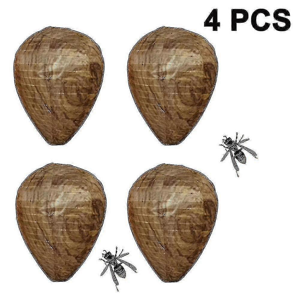 4 Pcs Waterproof Wasp Nest Decoys Hanging Hornet Deterrents Fake Cloth Wasp Nest Non-toxic Bee Decoy Deterrent